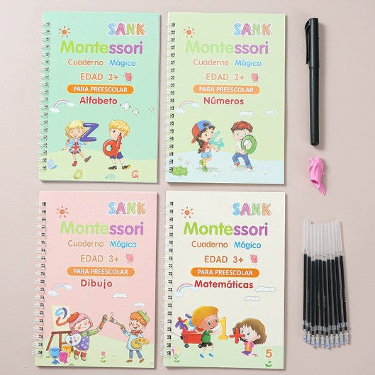 🌈KIT 4 LIBROS CALIGRAFIA TINTA MAGICA🌈